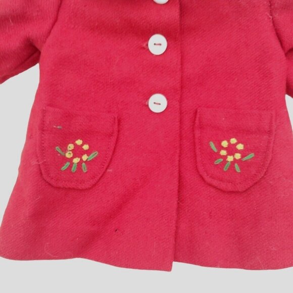 Vintage Cissy Doll Red Lined‎ Wool Coat Jacket Madame Alexander *See Desc - Picture 3 of 10